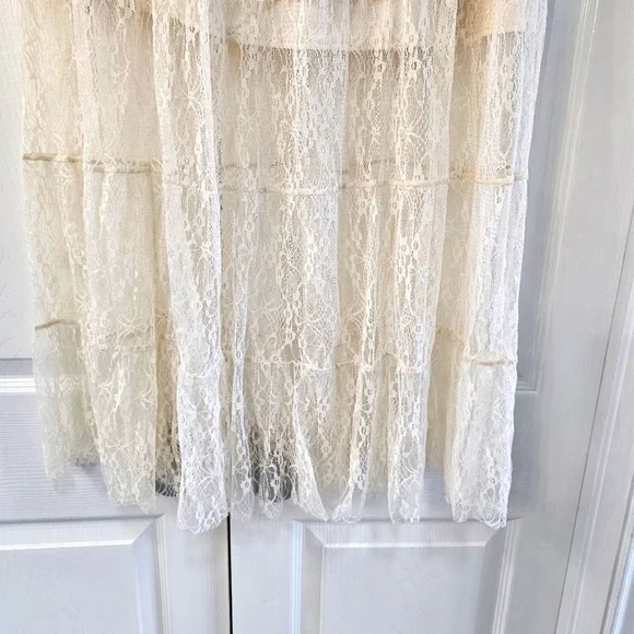 NWT And Now This (Macy's) Pull-on Tiered Lace Maxi Skirt XL Cream - Picture 7 of 8